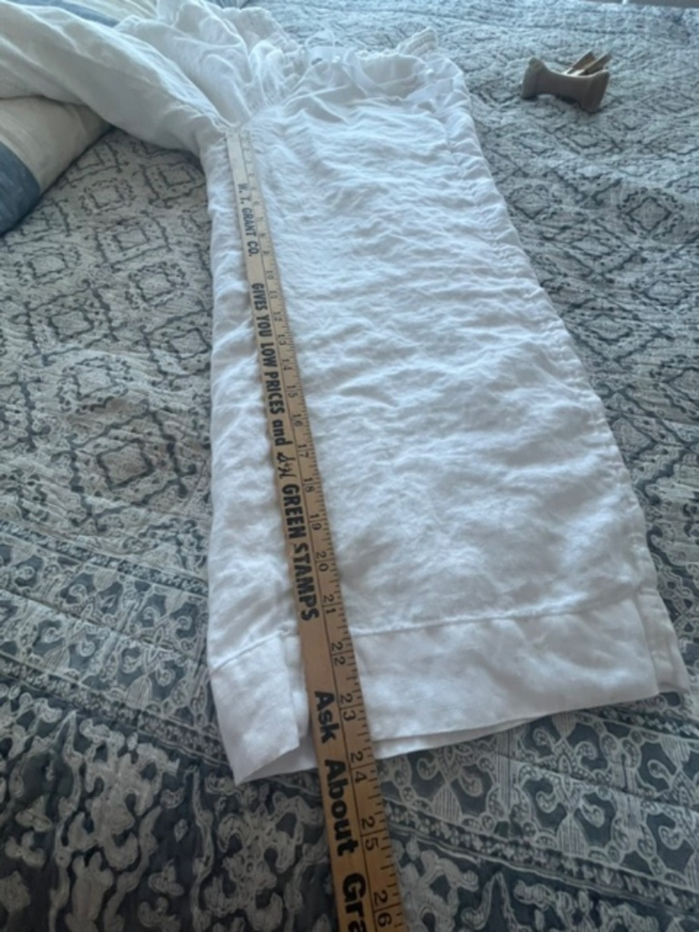 J.Crew White 100% Linen Wide Leg Elastic Waist Cropped Pants Sz S Coastal Preppy - Picture 6 of 12